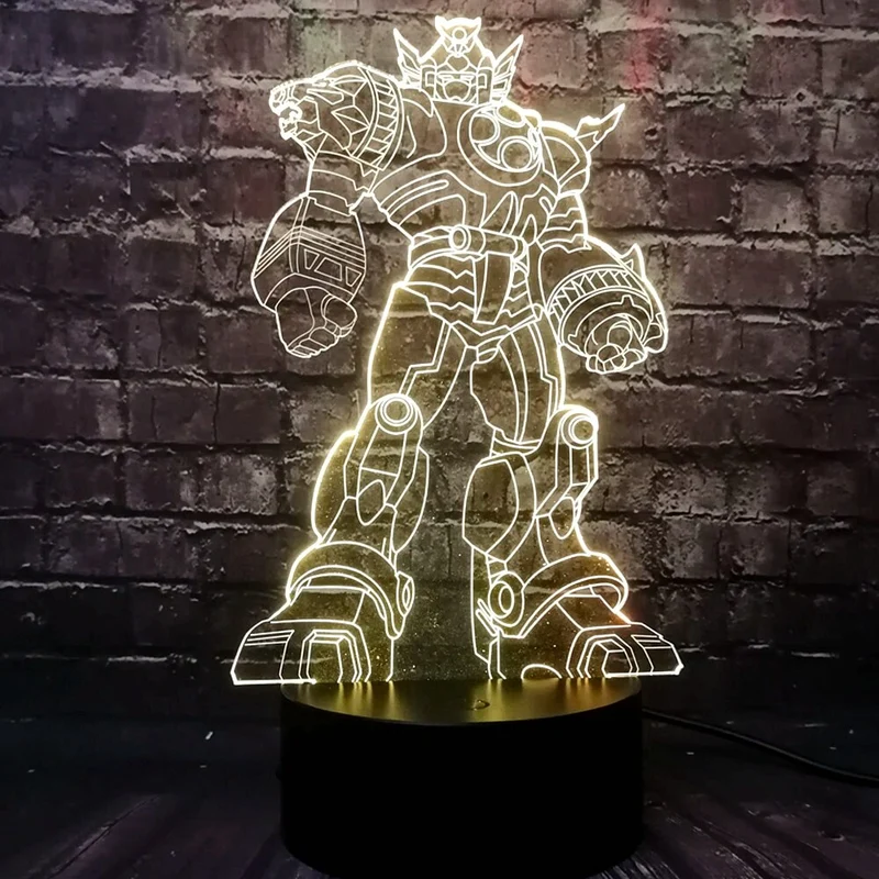 Lampe im Transformers Roboter Design mit 3D und Farbwechsel Effekt