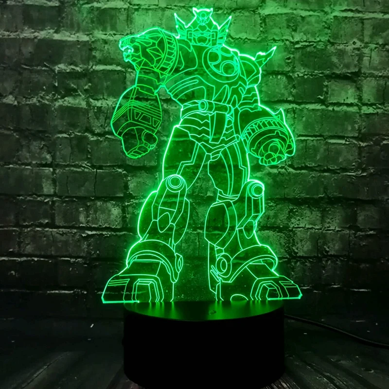 Lampe im Transformers Roboter Design mit 3D und Farbwechsel Effekt