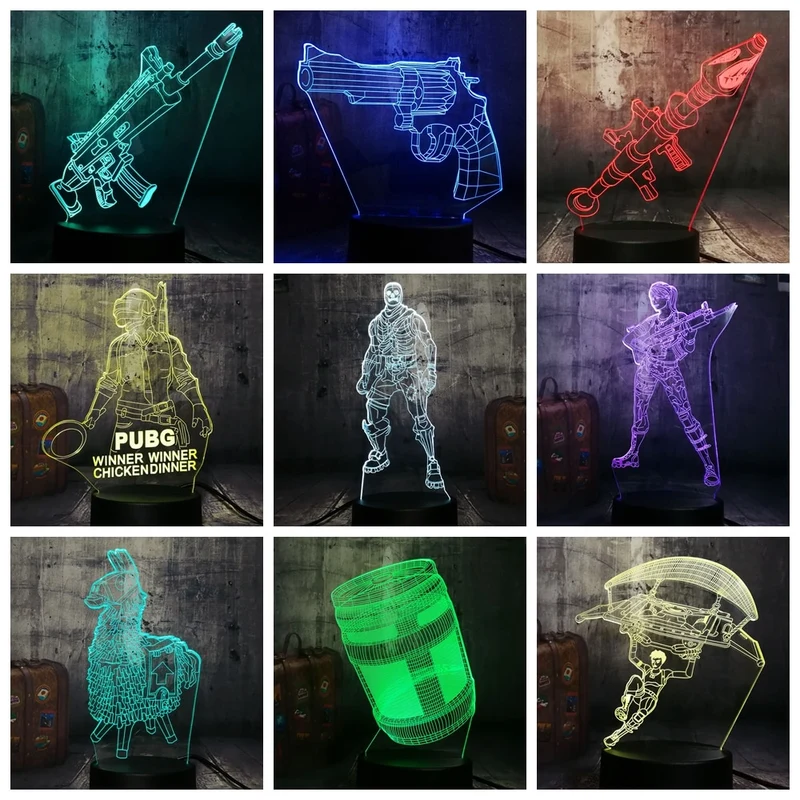 Battle Royale PUBG 3D Effekt Lampe mit Farbwechsel