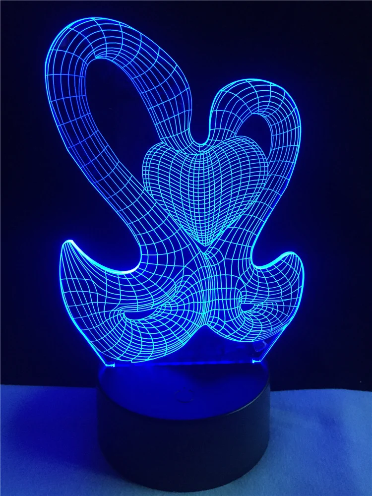 Magische 3D LED Lampe - Schwan und Herz - Mit Fabrwechsel Effekt