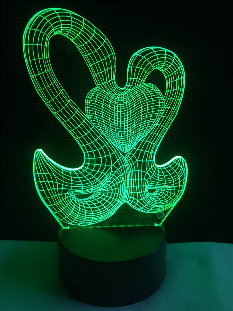 Magische 3D LED Lampe - Schwan und Herz - Mit Fabrwechsel Effekt