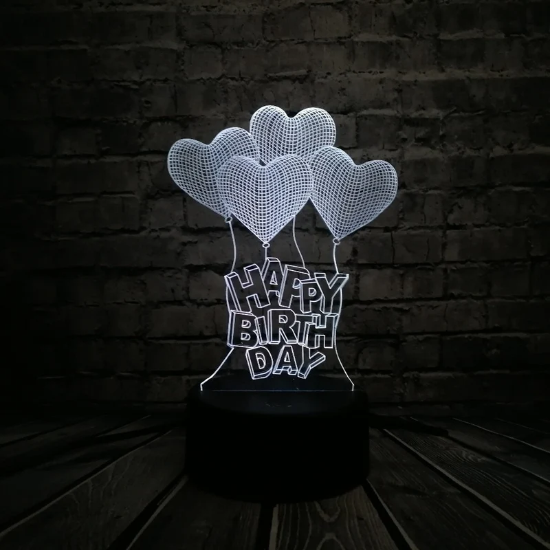 Romantische 3D LED Lampe - Love mit Herz Motiv - Tischlampe - Magischer Farbwechsel
