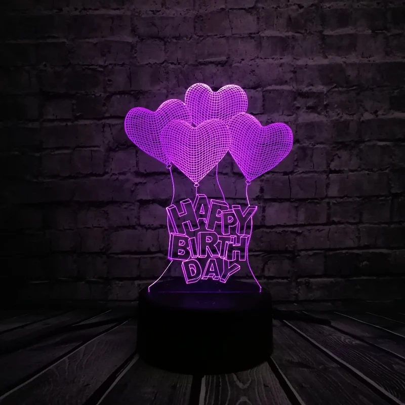 Romantische 3D LED Lampe - Love mit Herz Motiv - Tischlampe - Magischer Farbwechsel