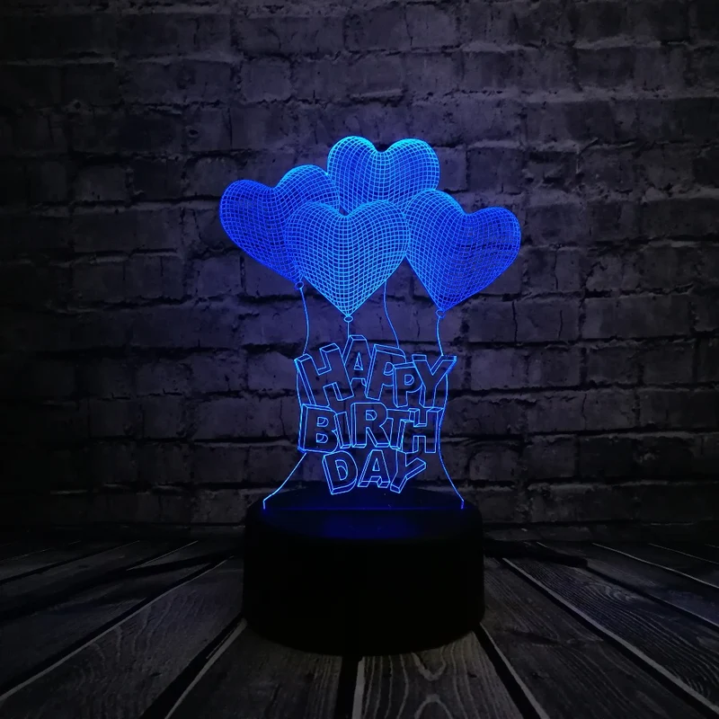 Romantische 3D LED Lampe - Love mit Herz Motiv - Tischlampe - Magischer Farbwechsel