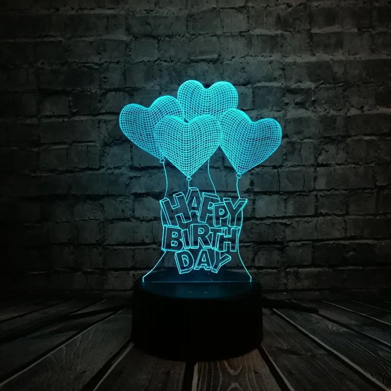 Romantische 3D LED Lampe - Love mit Herz Motiv - Tischlampe - Magischer Farbwechsel