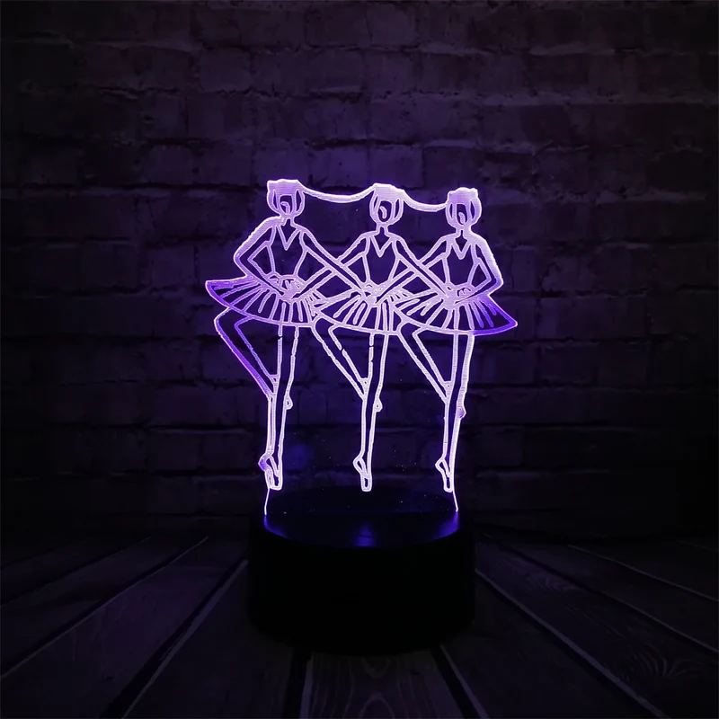 Lumilights 3D LED Lampe - 3 Tänzerinnen - Magischer Farbwechsel Effekt