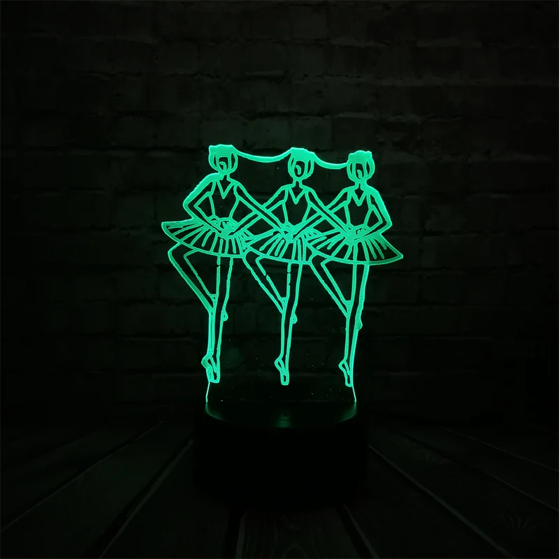 Lumilights 3D LED Lampe - 3 Tänzerinnen - Magischer Farbwechsel Effekt