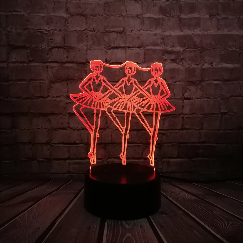 Lumilights 3D LED Lampe - 3 Tänzerinnen - Magischer Farbwechsel Effekt