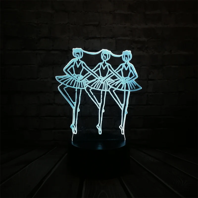 Lumilights 3D LED Lampe - 3 Tänzerinnen - Magischer Farbwechsel Effekt