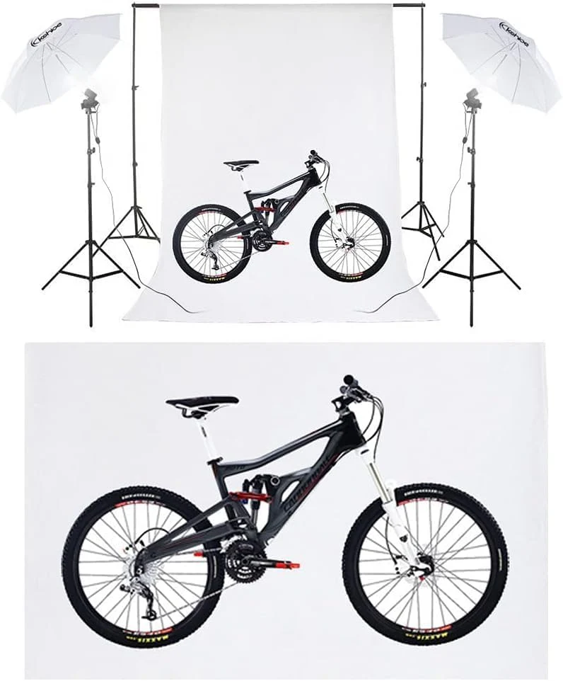 Fotostudio Set Hintergrundsystem 2x3m mit 135W LED Studioleuchte