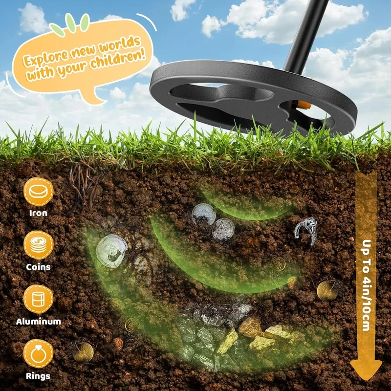 Profi Metalldetektor Set Kinder Wasserdicht LCD Schatzsuche mit Zubehör