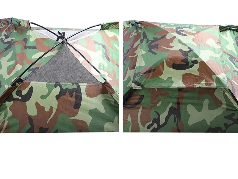 Campingzelt 2-3 Personen 200x200cm – Wasserdicht, Moskitonetz, Camouflage 🏕️🏕️