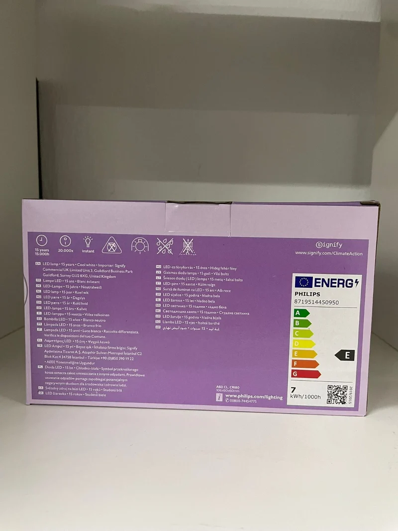 Philips LED E27 7W Neutralweiß Filament – 60W Ersatz, 6er Set, 15000h Lebensdauer