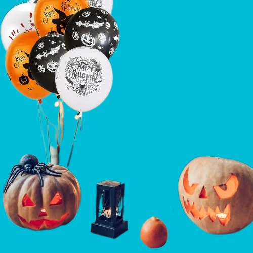 Halloween Luftballons Set 48 Stück – Latex Deko mit Kürbis, Geist & Totenkopf