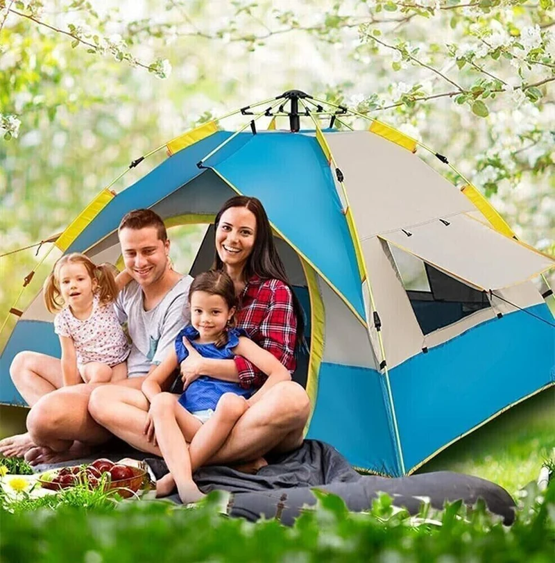 Pop-Up Campingzelt Familien-Zelt Mann Zelt Wurfzelt Festival-Zelt 3-4 Person neu