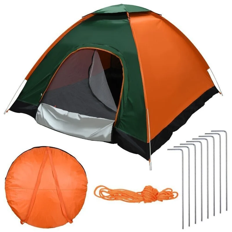 Camping Zelt 3-4 Personen Pop Up Kuppel Campingzelt,einfacher Aufbau Wurfzelt