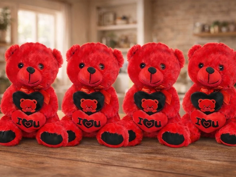 Plüschbär mit I Love You Herz 30 cm roter Teddy Kuscheltier Geschenk 💖💖💖