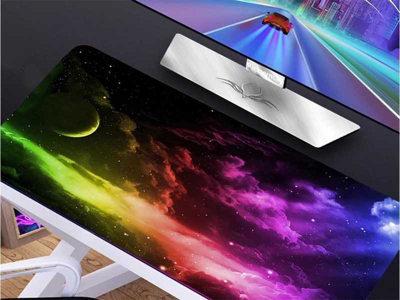 Gaming Mauspad XXL 80x30 Cosmos Groß Schreibtisch Unterlage Rutschfest