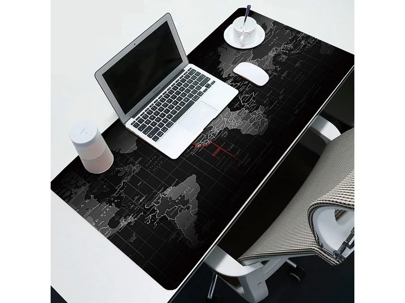 Gaming Mauspad XXL 90x40 cm Weltkarte – Große Schreibtisch Unterlage rutschfest