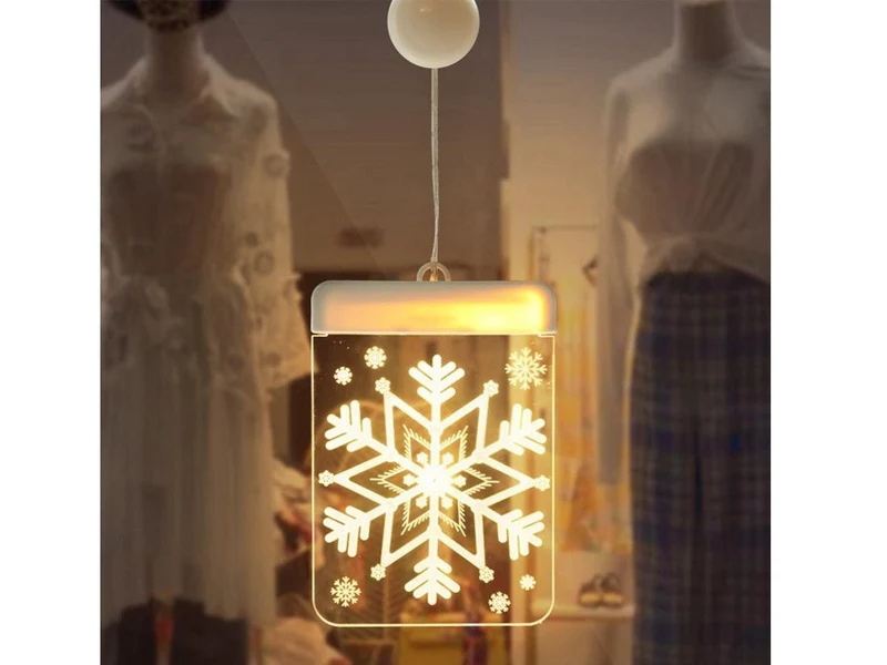 3D Glasmalerei LED Fensterdeko Weihnachten doppelseitig warmweiß Beleuchtung 🎄