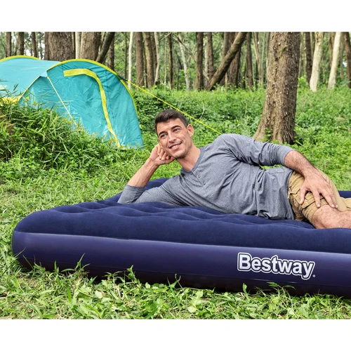 BESTWAY Luftbett 203 × 183 × 22 cm – Aufblasbares Doppelbett für 2 Personen bis 300 kg, Indoor & Camping