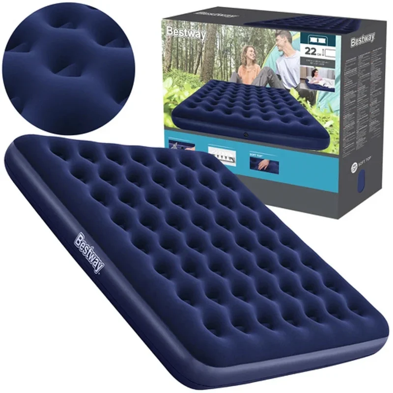 BESTWAY Luftbett 203 × 183 × 22 cm – Aufblasbares Doppelbett für 2 Personen bis 300 kg, Indoor & Camping