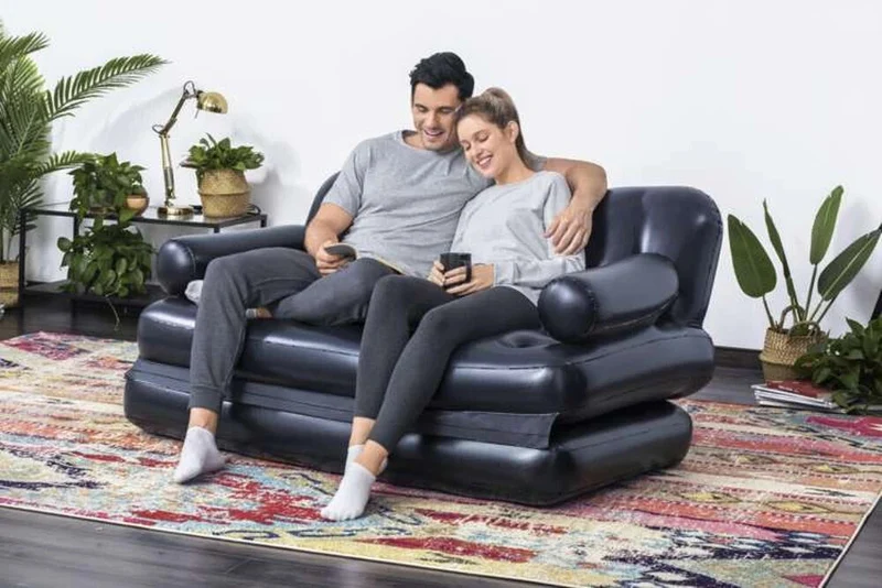 Bestway 75054 Luftbett 5in1 Sofa 188x152 – Aufblasbares Reisebett Camping Couch