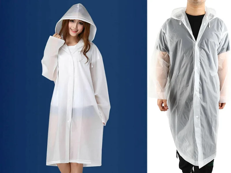 Wasserdicht Regenjacke Raincoat Regenmantel mit Kapuze Regenschutz Regenponcho